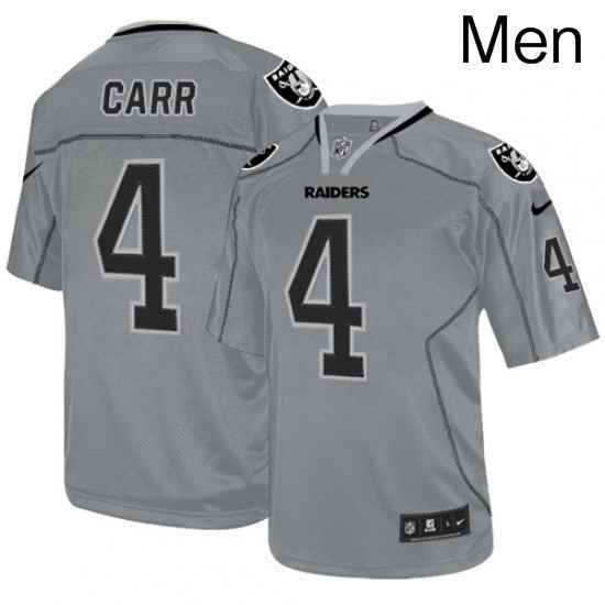 Mens Nike Oakland Raiders 4 Derek Carr Elite Lights Out Grey NFL Jersey